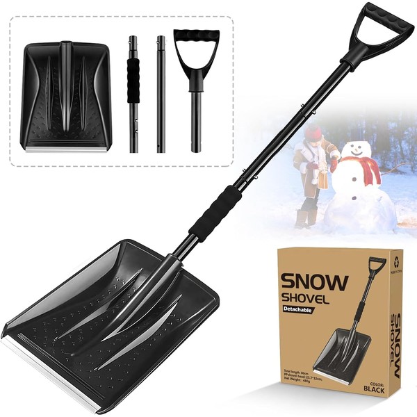 Snow Shovel, 2025 New Upgrade Lightweight Portable Adjustable Large Capacity