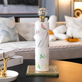 Hochance Gold Crystal Standing Paper Towel Roll Holder Countertop Weighted Rack,Glam Cute Bling Rhinestone Jeweled Diamonds Modern Decoration Christmas Housewarming Gifts for Kitchen Home Bar