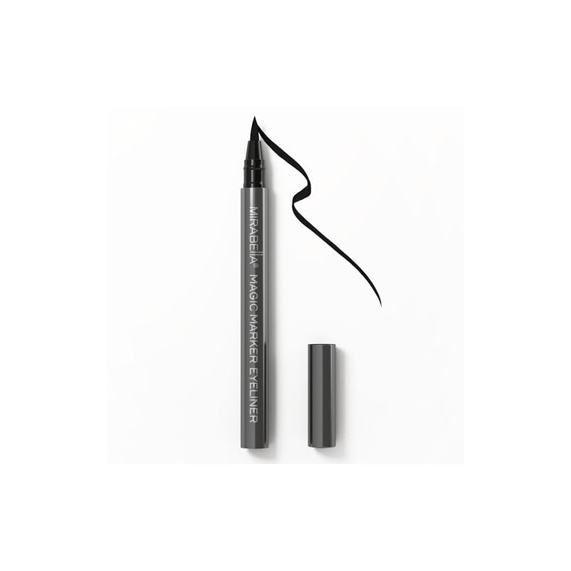 Mirabella Black Magic Marker Waterproof Liquid Eyeliner, Long-Lasting Smudge-Proof Matte