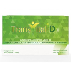 Transvital D Suplemento Alimenticio a Base de Omega 3, Extracto de Verdolaga con Vitaminas y Minerales 30 cápsulas