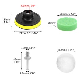 QWORK® 25-Piece 80 mm Polishing Attachment - Polishing Sponge, Polishing Pad, Polishing Fur & Polishing Pad Kit for Cordless Screwdrivers