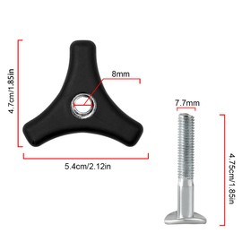 LICQIC 4 Sets Universal Lawnmowers Handle Wing Nut And Bolt, Triangle Knob Handle Screw Kit, for Most Lawnmower