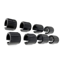 Design61 Clamping Shell Glides, Set of 8, Chair Glides, Floor Glides, Diameter 14-16 mm, without Pins, Floor Protectors, Noise-Dampening Cantilever Chair