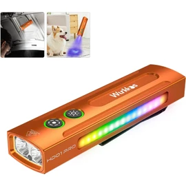 Wurkkos HD01 PRO 6-in-1 Flashlight 1200LM Flat EDC Flashlight with White Light UV Light&Green Light and RGB Light,Working Handle Flashlight with Magnetic for Outdoor Camping(Orange)