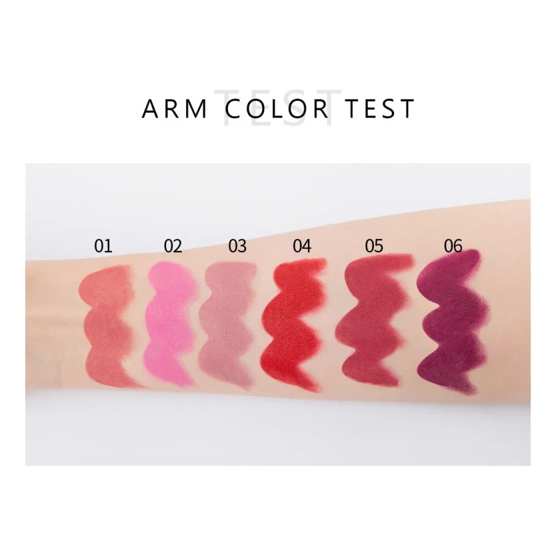 6 Colores De Lápiz Labial Mate De Terciopelo Líquido Mix