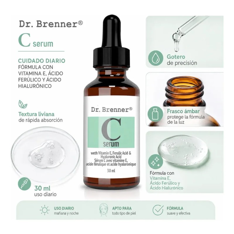 Sérum Facial Iluminador Glutatión Vitamina C Uso Diario 30g