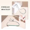 AGRULE 14K White Gold Plated Sterling Silver Emerald Tennis Bracelet