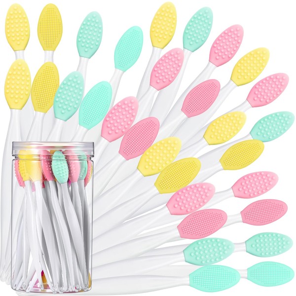 Patelai 30 Pcs Lip Scrubber Exfoliator Double-sided Lip Scrub Brush