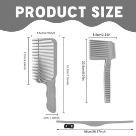 Pack of 3 Hair Cutting Combs, Transition Aid, Hair Cutting Comb, Hairdressing Comb, Hair Cutting Transition, Barber Comb for Men, Hair Cutting Stencil, Curved Hairdressing Comb