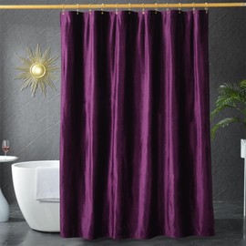 HYAWGE Dark Purple Velvet Shower Curtains for Bathroom,260 GSM Heavy Duty Fabric Luxury Shower Curtain with Hooks, Thicken, Washable, Waterproof for Hotels, Bathtubs, 72 x 72 inches