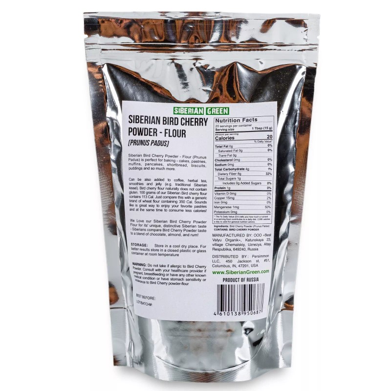 Siberian Bird Cherry Fine Powder Flour 300gr (10.58 oz) Wild