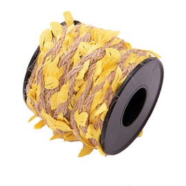 33 feet Natural Twine Yellow Leaf Jute 3ply 2MM Rope Hemp Burlap Ribbon String Heavy Duty Hanging Gardening Decoration or for Arts and Crafts