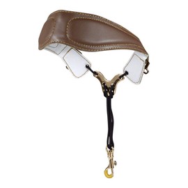 adorence Leather Saxophone Neck Strap - (Ergonomic, Breathable, Metal Swivel Snap Hook) Sax Neck Strap for Alto Tenor -Brown