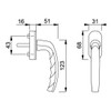 HOPPE Duraplus Atlanta Window Handle in Aluminium Steel (Secustik®)