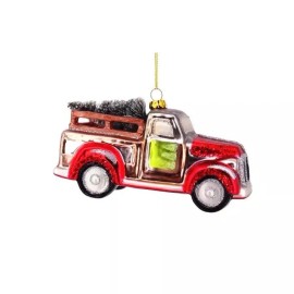 Unbranded Glass Truck with Tree ornament