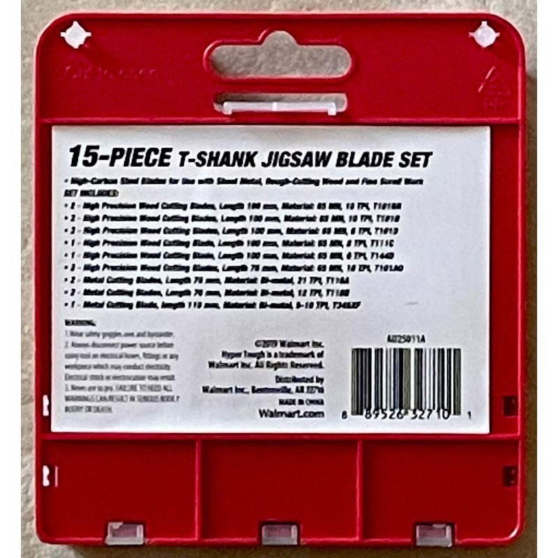 Hyper Tough 15-Piece T-SHANK JIGSAW BLADE SET (Hyper Tough)