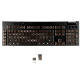 YMDK Solid Black Color White Font Simplicity Keycaps PC Material Frosted Low Profile Translucent Keycap Compatible with Logi G813 G815 G913 G915 tkl Mechanical Keyboard