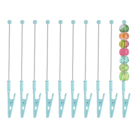 PATIKIL Long-Tailed Alligator Clamp, 10 Pcs 5.3 Inch/135mm Metal Wire Alligator Clamp Beadable Alligator Photo Clips for Picture Note Menu Memo DIY Decor Crafts, Blue