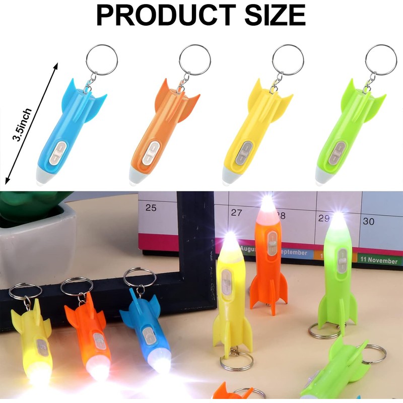Llavero de Mini Linterna LED de Helicóptero y Cohete -