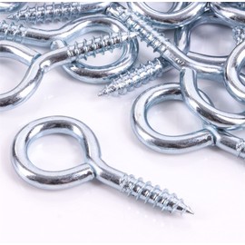 Large Screw in Eye Bolt Hooks 65mm Zinc Plated Eye Screws for Picture Frame Vine Loop Hook Wall Hanger Anti-Rust Hammock Hooks for Tie-Downs Pack of 20.