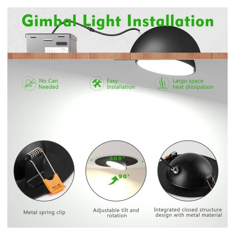 Lightdot 6 Inch LED Recessed with Night Light 1200LM 12W