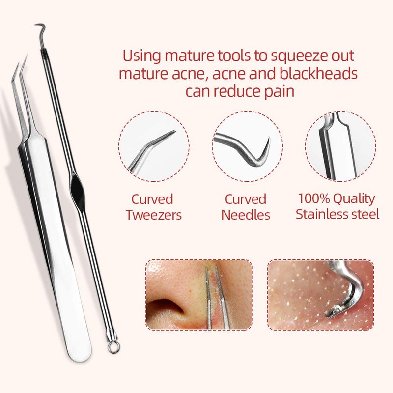 Atomus Blackhead Remover Tool Kit, 8 Pieces Professional Pimple Extractor