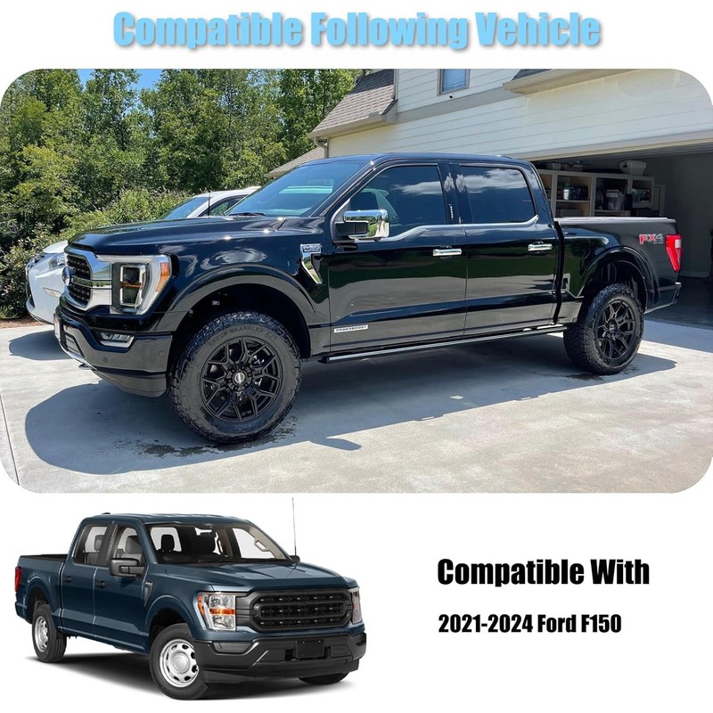 AUCERAMIC Chrome Mirror Caps Fit for Ford F150 2021 2022