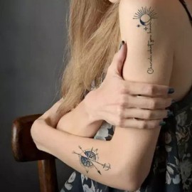 레터링 헤나 문신 반영구 스티커 지워지는 드로잉 스티커 패션 타투 Lettering Henna Tattoo Semi-Permanent Sticker Washable Drawing Sticker Fashion Tattoo [Tattoo Type A 5 types]