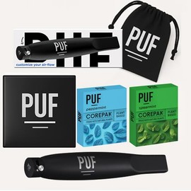 PUF Multi-Flavor Air Cores – Adjustable Airflow Jet-Black Eddition for a Customizable Breathing Experience – Mint Mix Pack with Multiple flavor CorePaks Peppermint + Spearmint (8 Cores Total, 4 of Each Flavor)