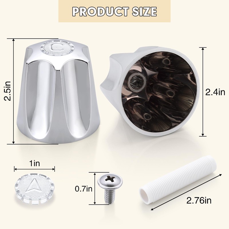 Shower Knobs 3 Piece Replacement for Fit for Price Pfister