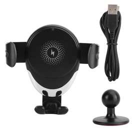 10W Large Power Quick Charging Air Outlet Gravity 360 Degrees Rotation High Efficiency Car Bracket Wireless ChargerBlack