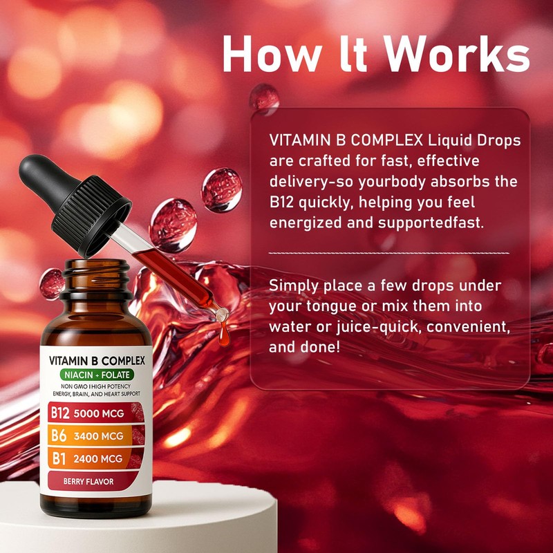 Nichalous Vitamin B12 Complex with B1, B6, Vitamin B12 Raspberry