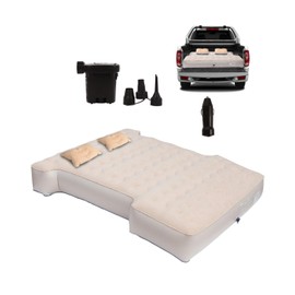 MIROZO Truck Air Mattress Bed for 5.5-5.8FT Mide Size Short Inflatable Beds, Outdoor AIr Mattress with Pump,Pick Up Bed Air Mattress for Truck Tent Camping(Beige)