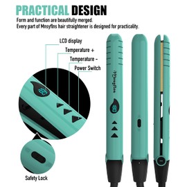 Mnsyflns Hair Straighteners for Women, Travel Hair Straightener, Flat Iron Hair Straightener and Curler 2 in 1, Ceramic Straighteners Portable, Wide Plate Hair Straighteners for Short/Long Hair