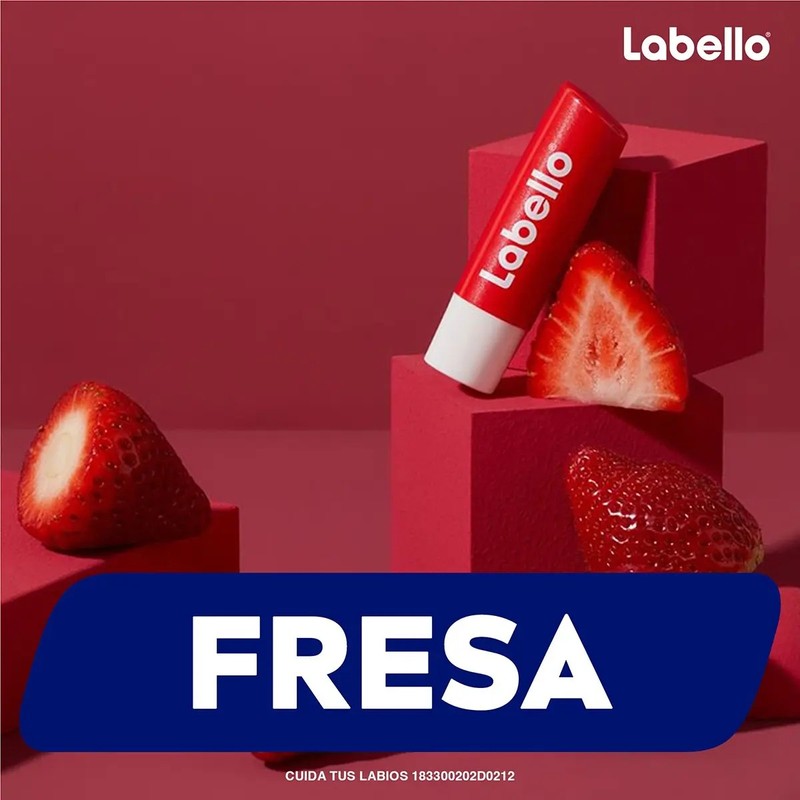 Bálsamo Labial Labello Protector Humectante Fresa 4.8 Gr