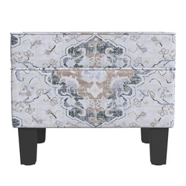 Spatial Order Home Decor | Dinah Collection Modern Storage Ottoman | Ottoman with Storage for Living Room & Bedroom(Antiqued Ebony Cream)