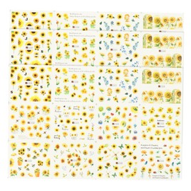 Outanaya 3 Sheets DIY Sunflower Nail Stickers Beautiful Decals for Women for Home Manicure Nail Art Decor for Parties Daily Wear