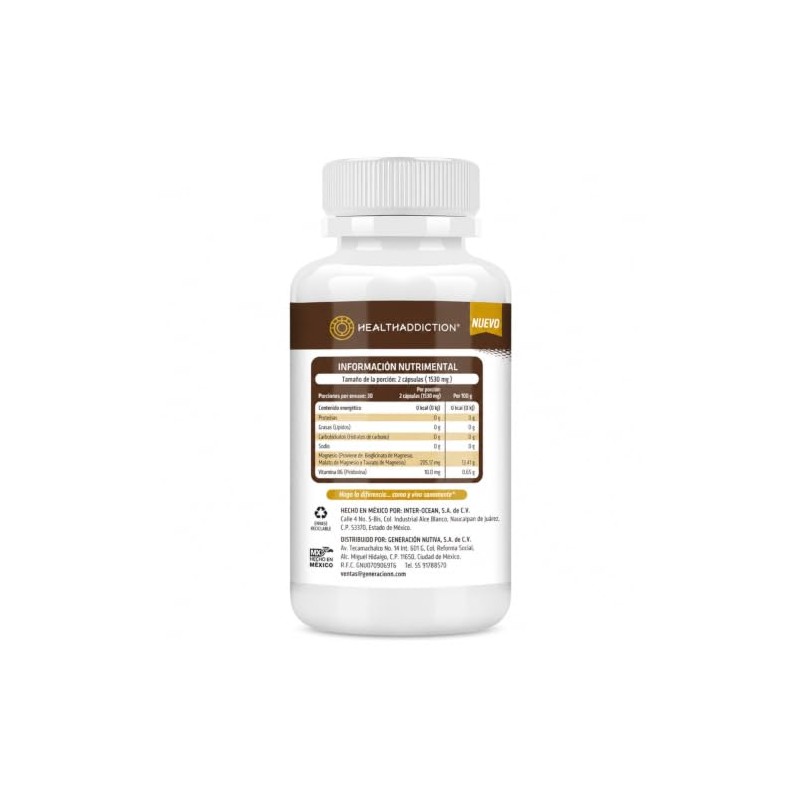 HEALTHADDICTION - Magnesio Complex - TriMagnesium – Suplemento Alimenticio con