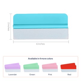 iVyne Colorful Plastic Squeegee for Vinyl/Scraper Tool with Soft Felt Cloth - for Cricut Crafting - Window Tint - Adhesive Vinyl Decal - Lettering - HTV (Joy Blue, 2 Pack)