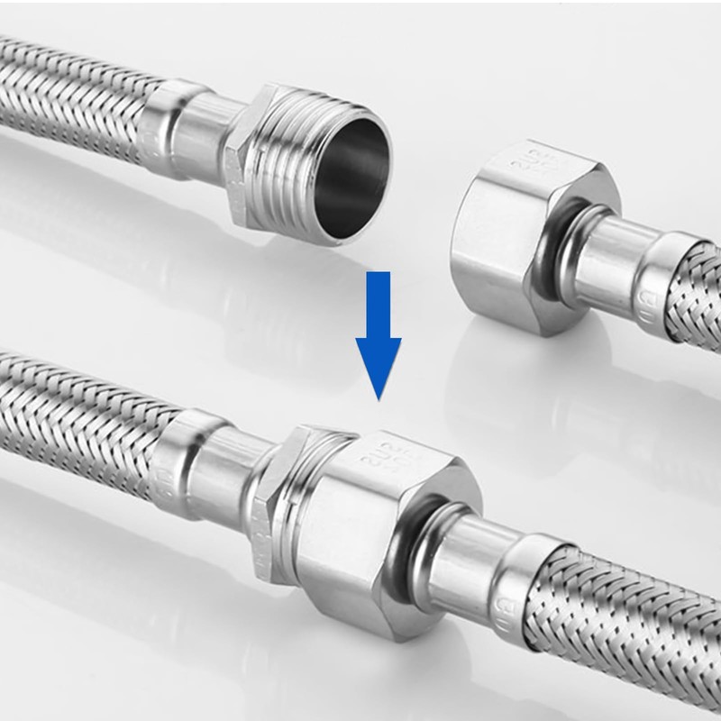 Pack of 2 Flex Hose, Throw and Male Thread, Connection