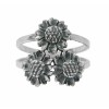 Sosi B. Sterling Silver Three Sunflowers Ring - 8