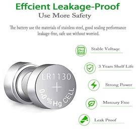 25 Pack LR1130 Battery AG10 Battery，【High Capacity】 l1131f SG10 389 189 LR54 V10GA Premium Alkaline Battery 1.5V Button Coin Cell Batteries