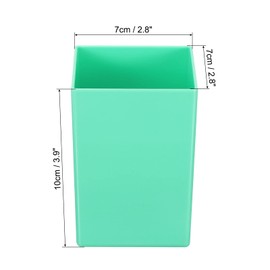 PATIKIL Pencil Holder, 2 Pack Plastic Pen Makeup Brush Holder Cup Storage Square Desktop Organizer Stationery Caddy for Home Office, Green