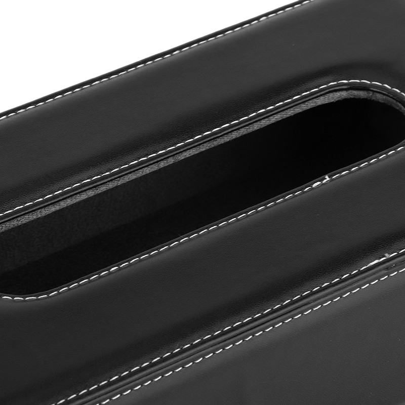 Black PU Leather Sun Visor Tissue Boxes Napkin Paper Towel
