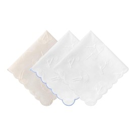 HOULIFE Embroidered Handkerchiefs for Women Cotton Vintage Flower Handkerchief Floral Embroidery Ladies Handkerchiefs for Wedding Party, Colour: 5-3 pieces, M