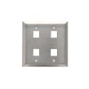 4 Port Stainless Steel Keystone Faceplate - Dual Gang