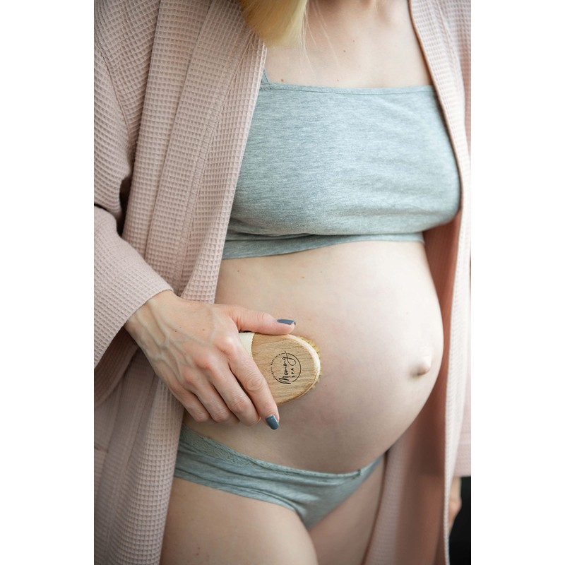 Mommy Spa Pregnancy Massage Brush. Vegan Dry Brush for Stretch