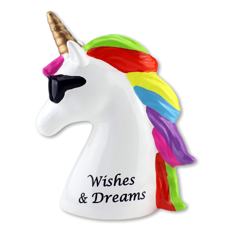 Ceramic Money Box - Unicorn Head Wishes & Dreams with