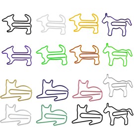 YAPKOLV Pack of 32 Paper Clips Animal Shape Bookmarks Cute Paper Clips Metal for Office School Notebook Office Supplies (3 Styles, 6 Colours)