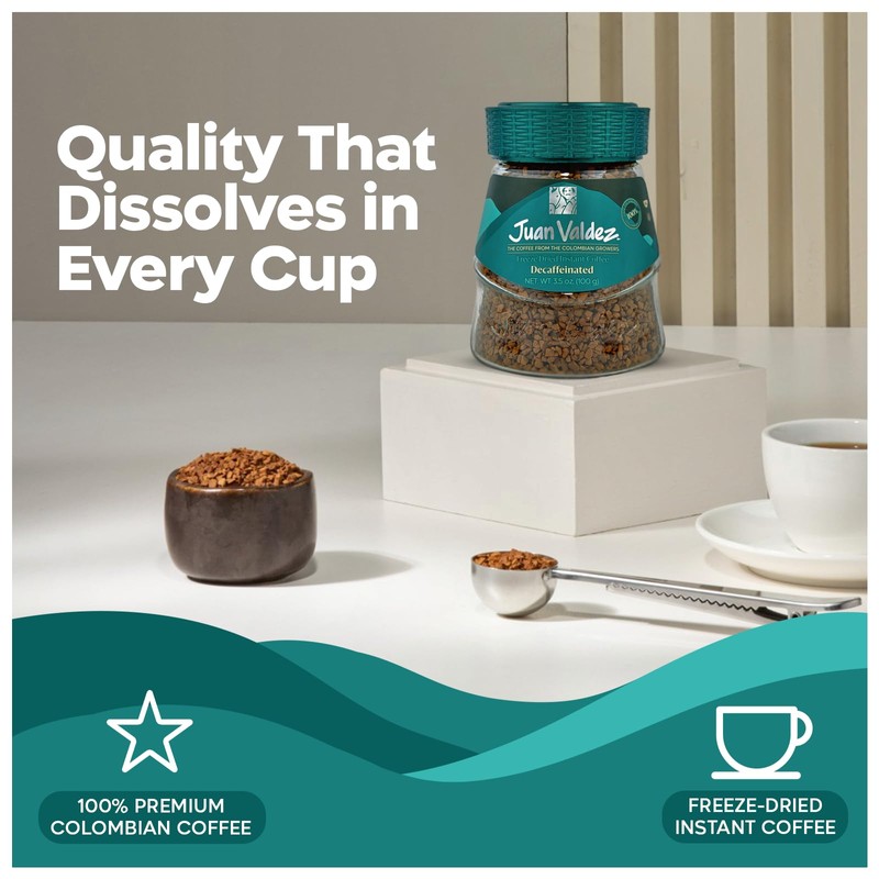 Juan Valdez Decaffeinated Freeze Dried Coffee | 100% Colombian Arabica